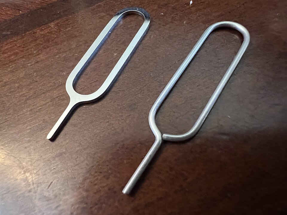Two Apple SIM ejector tools