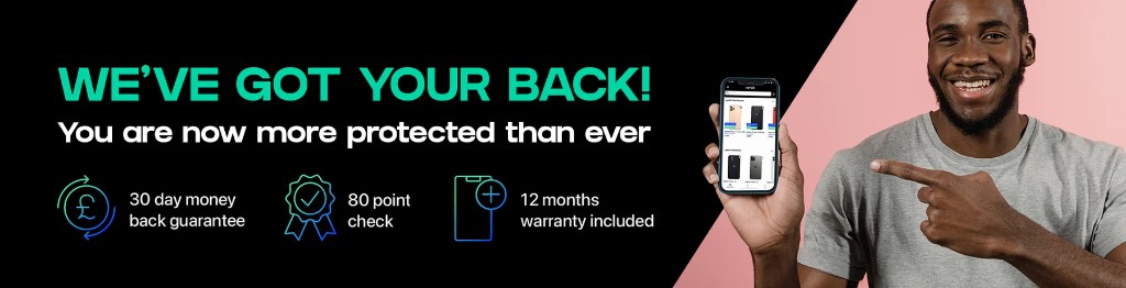 We've got your back — 30 day money back guarantee, 80 point check, 12 months warranty included